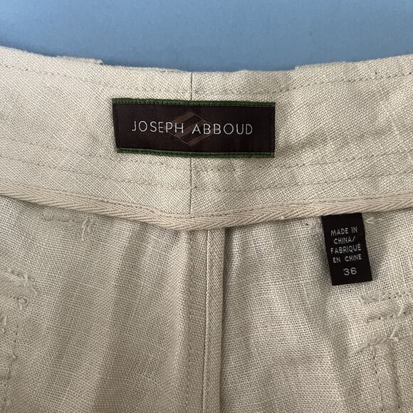 NWT Joseph Abbound Linen Tan Cream Cargo Shorts - Picture 5 of 6